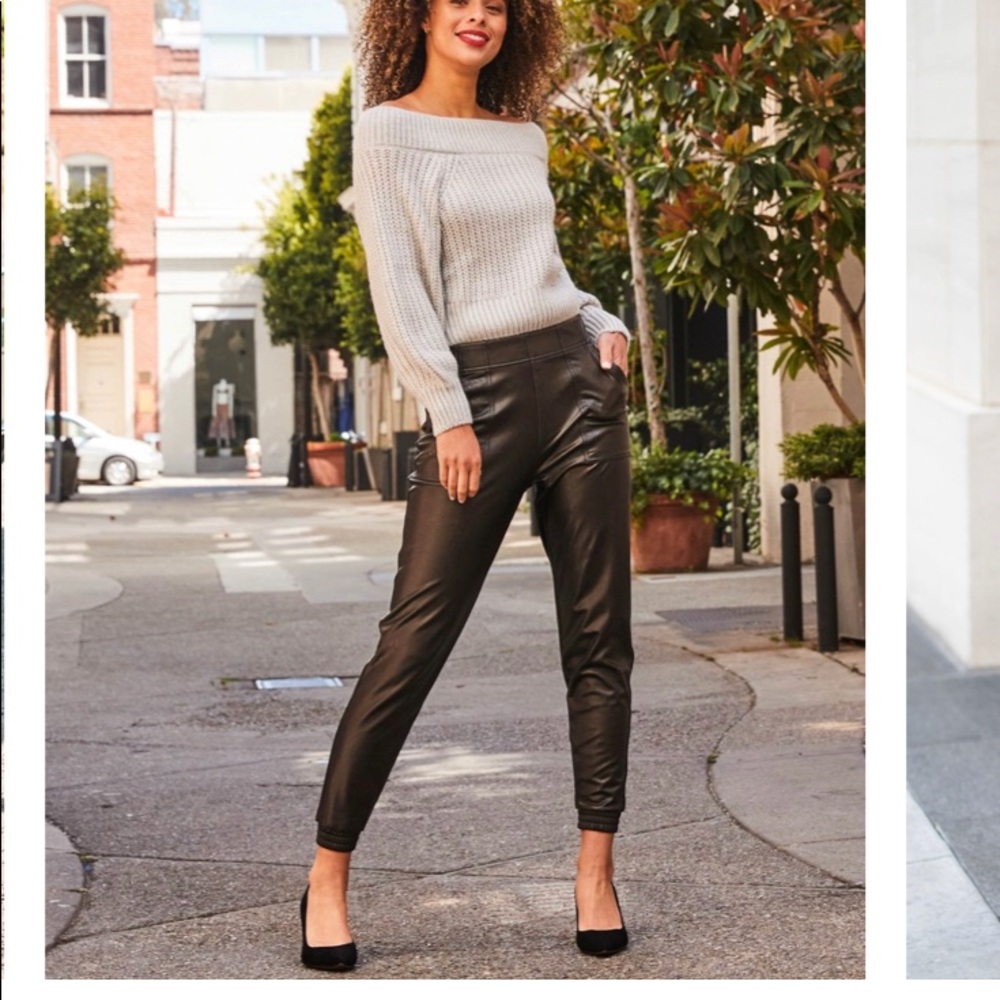 Spanks leather joggers